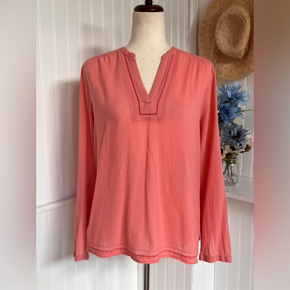 Eddie Bauer Coral Long-sleeve Blouse